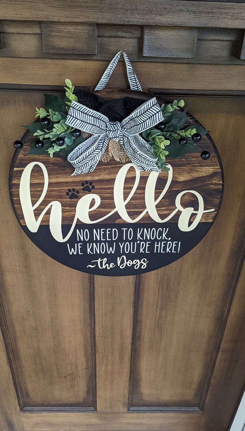 Hello Door Hanger No Need to Knock Dog Door Hanger Funny Etsy
