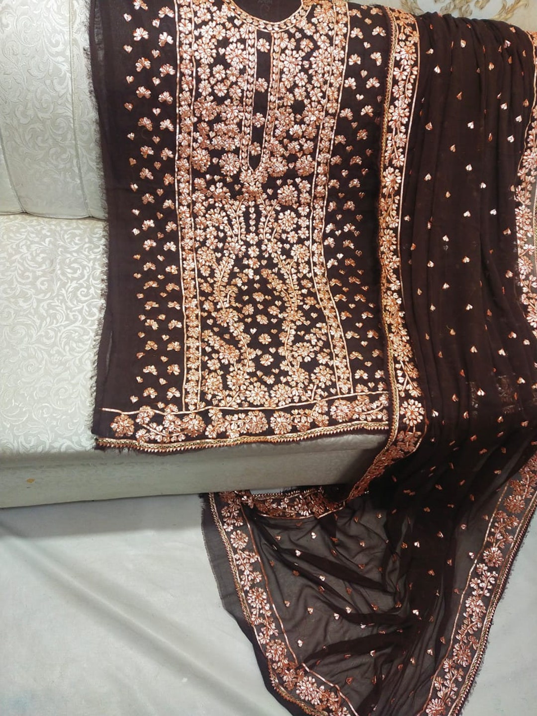 Handwork Pakistan Stitched or Unstitched Traditional Beautiful Handwork Gotta Work Indian ...