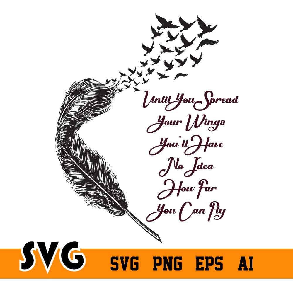 Feather and Quotes Feather and Quotes SVG PNG AI Eps Etsy