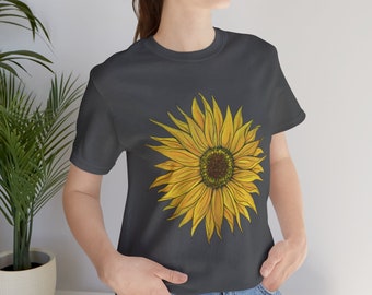 Sunflower Shirt, Fun Spring T-Shirt, Original Art Work Perfect for a casual look and style, Spring, Sunflower