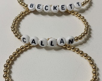 Gold Filled Beaded Name Bracelet