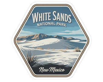 White Sands Kiss-Cut Stickers - Adventure Decor, Travel Gifts, Laptop Stickers, Outdoor Enthusiasts, Nature Lovers