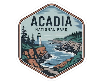 Acadia Kiss-Cut Stickers - Adventure Decor, Travel Gifts, Laptop Stickers, Outdoor Enthusiasts, Nature Lovers