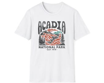 Acadia National Park T-Shirt | Vintage Style Tee for Nature Lovers | Gift for Hikers, Travelers & Outdoor Enthusiasts, Summer Fashion,