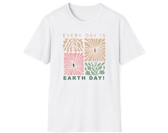 Earth Day Floral Unisex T-Shirt, Eco-Friendly Tee, Sustainable Fashion, Everyday Wear, Nature Lover Gift