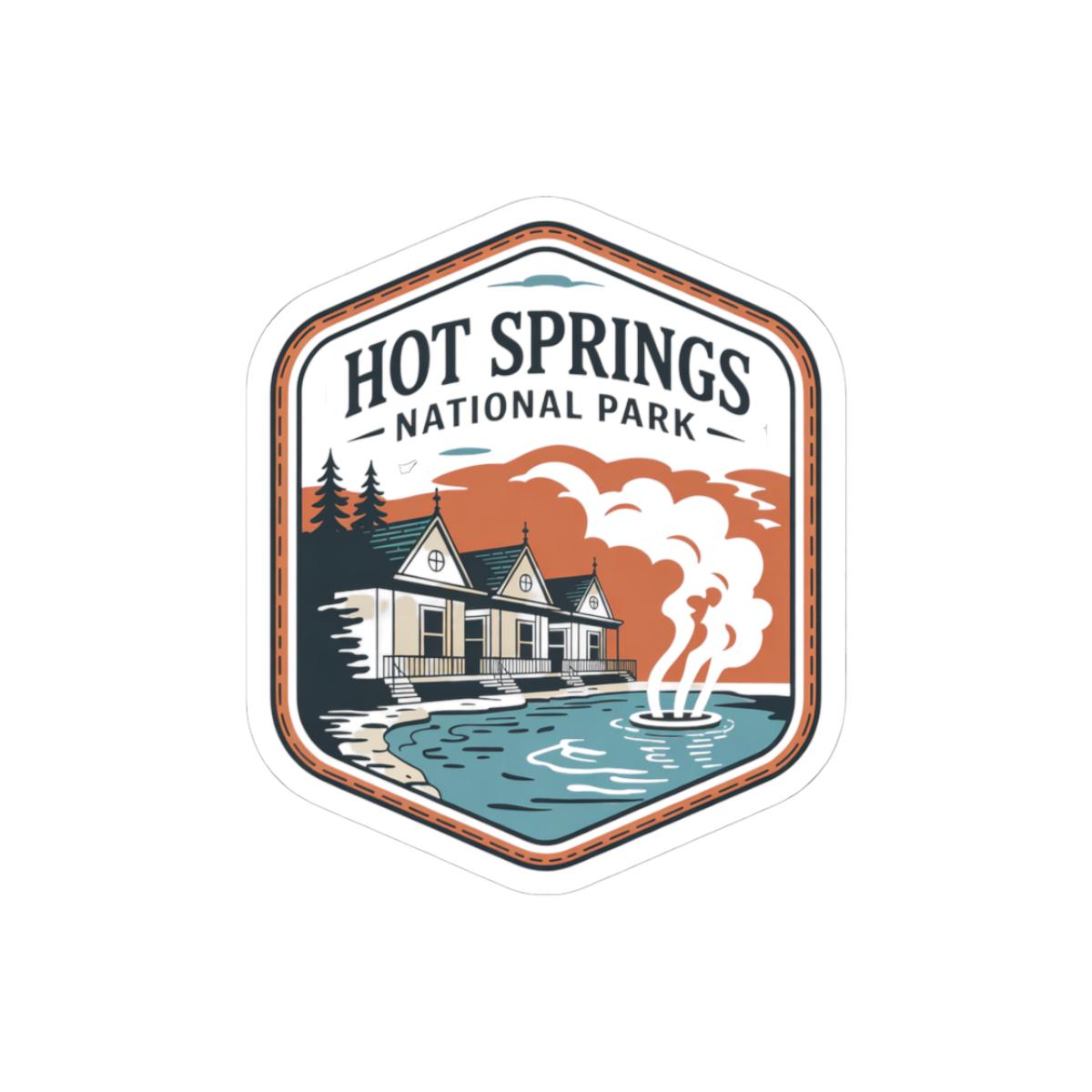 Hot Springs Kiss-Cut Stickers - Adventure Decor, Travel Gifts, Laptop Stickers, Outdoor Enthusiasts, Nature Lovers
