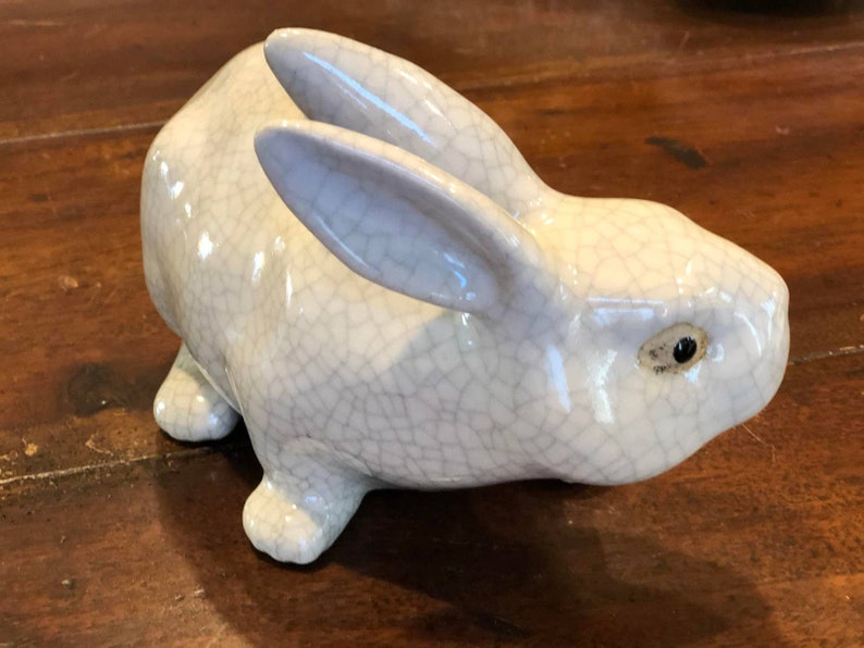 Antique French Adorable Crackle Glaze Ceramic Rabbit. Etsy