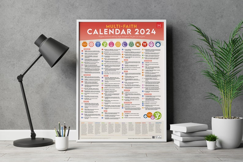Multifaith Calendar 2024 Planner Celebrations Diversity Coexist Etsy
