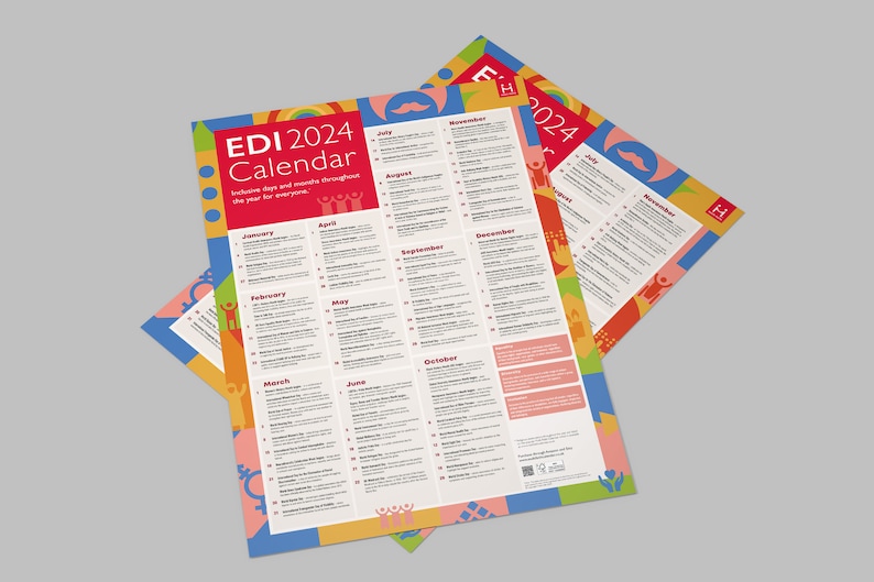 Equality Diversity Inclusion EDI Calendar 2024 A2 Poster Planner Etsy UK