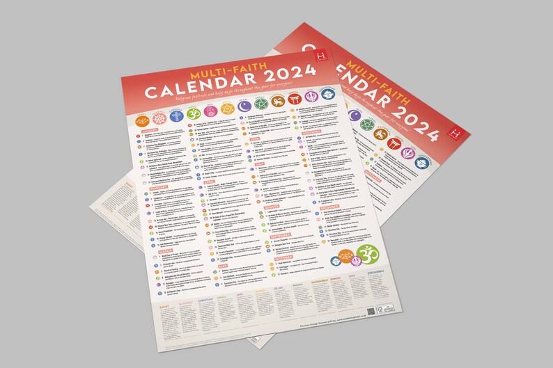 Multifaith Calendar 2024 Planner Celebrations Diversity Coexist Etsy