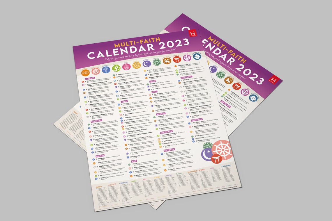 Multifaith Calendar 2023 Poster Etsy UK