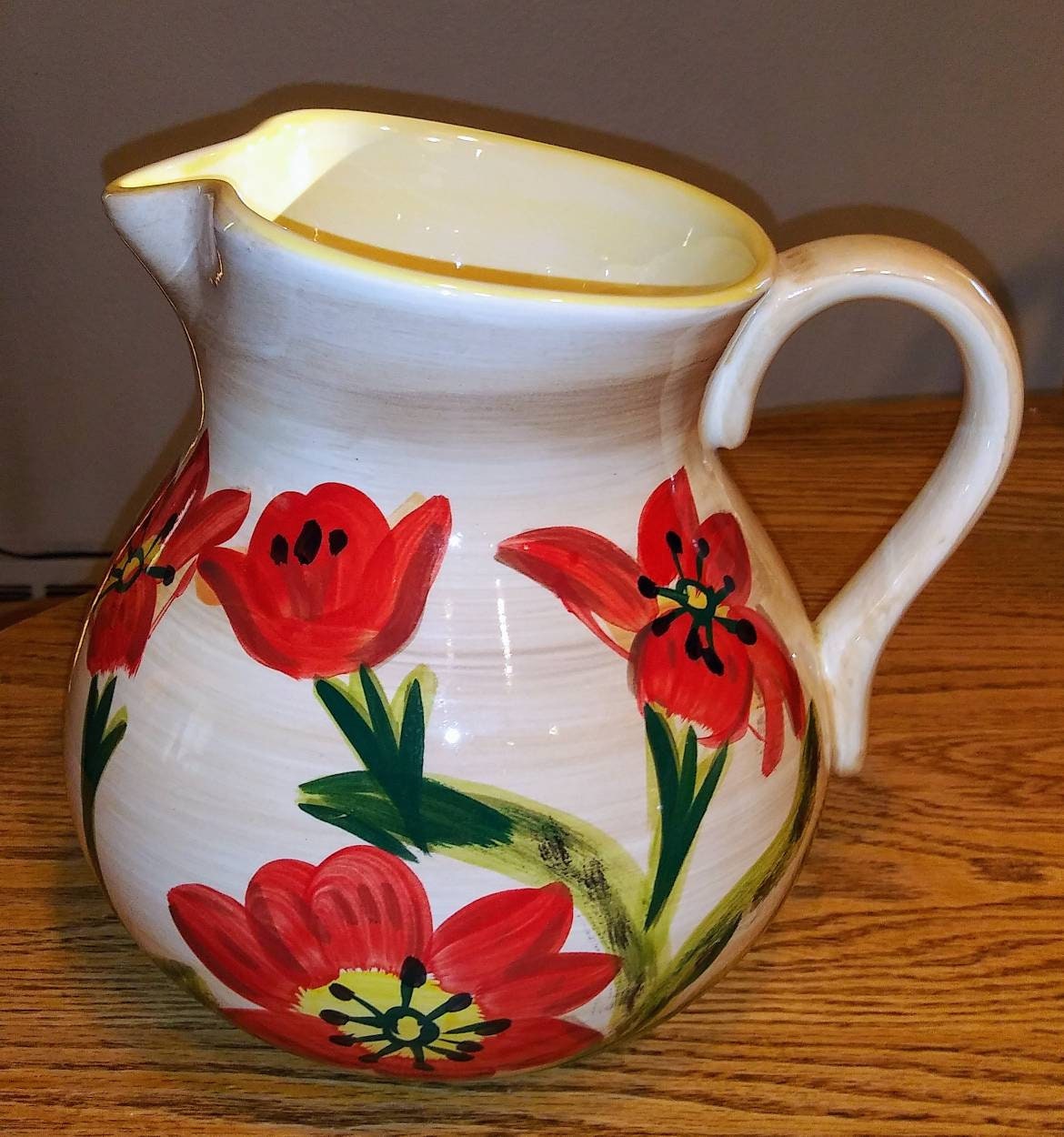 Tabletops unlimited Hand Painted Pitcher Etsy