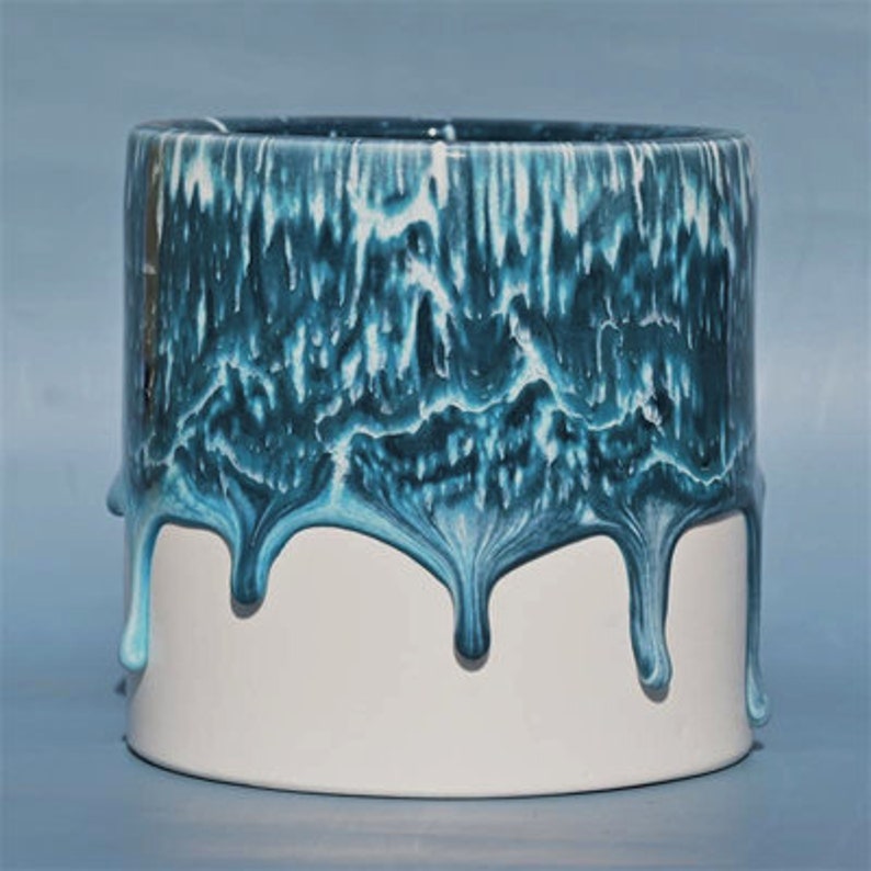 March Limited Edition Drizzle Glaze Pots Tidepool blue(M)