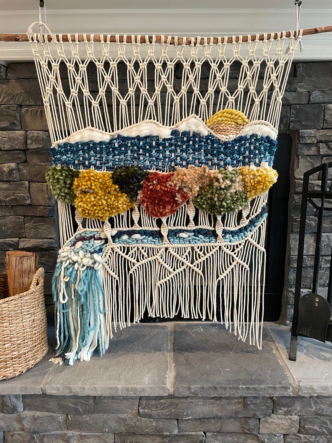 Mountain Forest Waterfall Wall Hanging by Paula Etsy