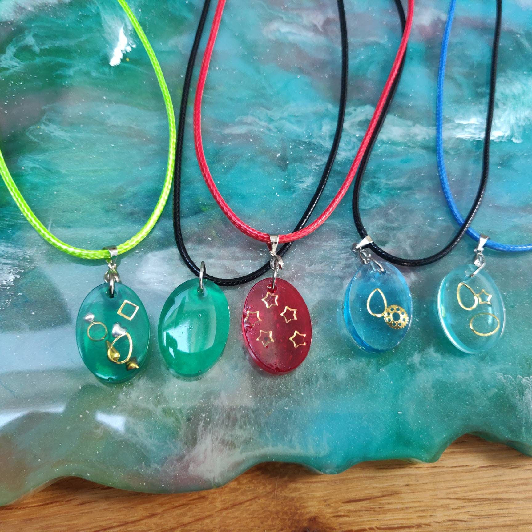 Resin pendant charms handmade with love Etsy