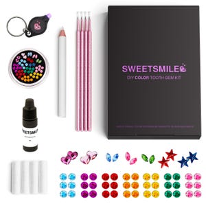 Kit profissional DIY COLOR Tooth Gem | Gemas dentais multicoloridas | Kit de gemas dentais | Gemas coloridas