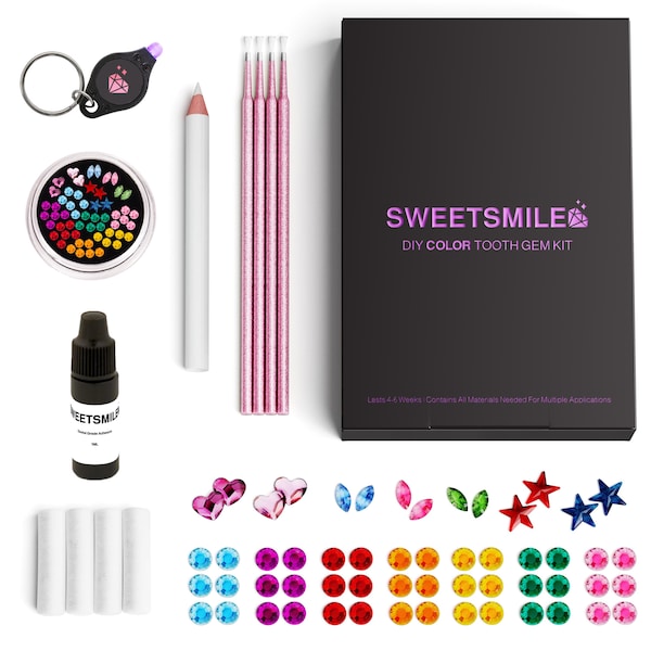 Professional DIY COLOR Tooth Gem Kit | Multi Color Tooth Gems | Tooth Gem Kit | Color Gems