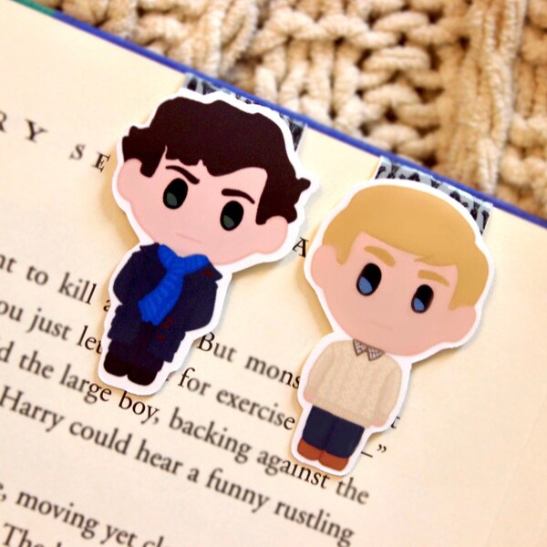 Sherlock and John - Sherlock Inspired Magnetic Bookmarks