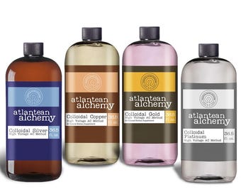 Colloidal Silver, Copper, Platinum & Gold Bundle - 36.5 Ounces Per Bottle