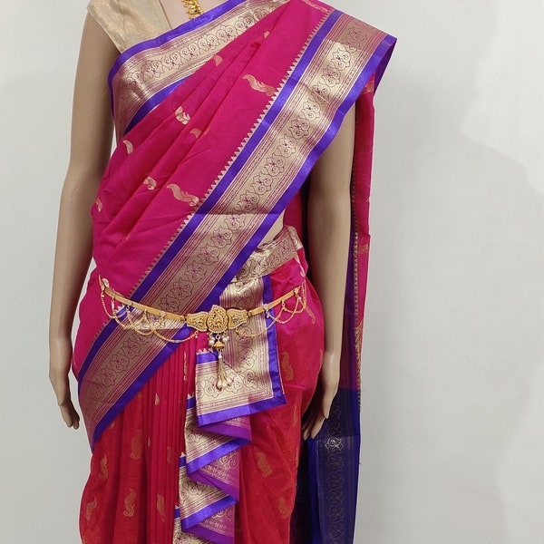 A nauvaari saree  for beautiful ladies, weddings - festivals theme