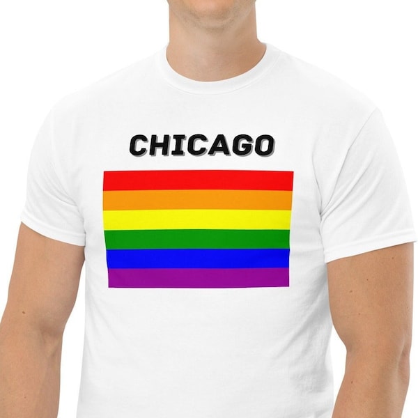 Chicago Gay Pride Flag Colors Men's classic tee