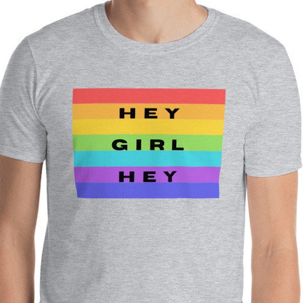 Hey Girl Hey T-Shirt, Gay, Gay Pride, Bi, Trans, LGBTQ, Queer, Queen, Homo, Butch, Fem