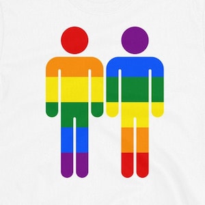 Gay Flag Guy T-Shirt, Gay Pride, LGBTQ, Bi, Mens, Queer, Trans, Rainbow