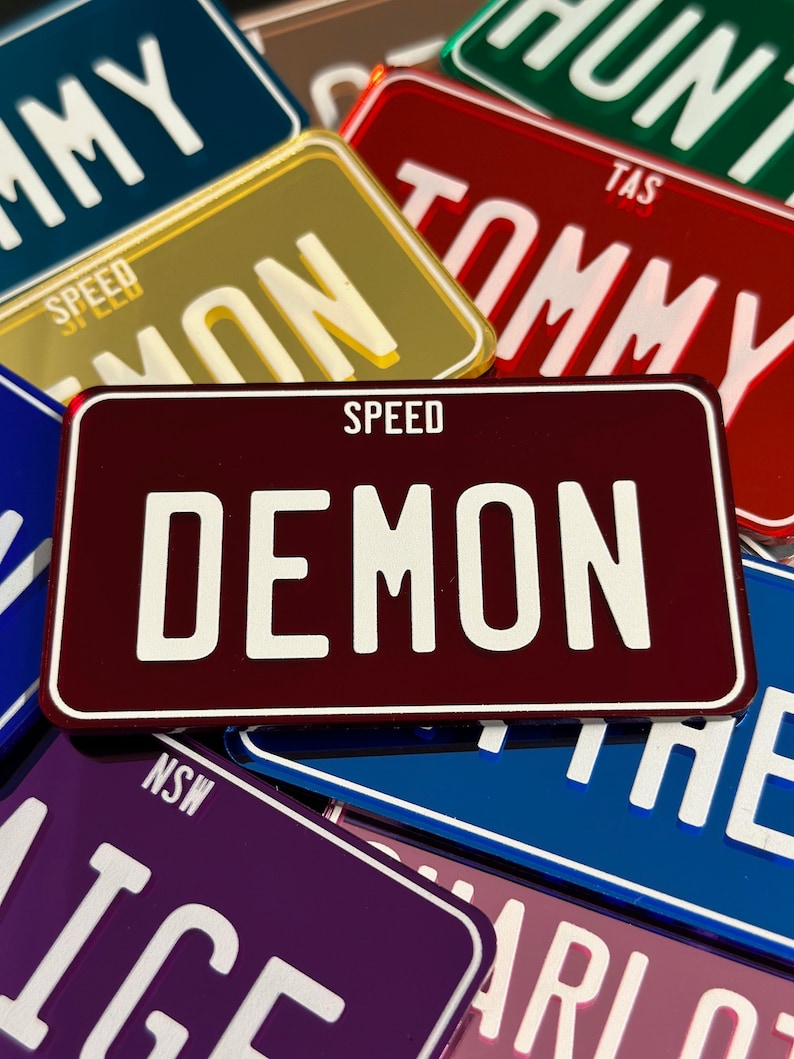 Custom Novelty Number Plate / License Plate 90mm X 50mm Mirrored