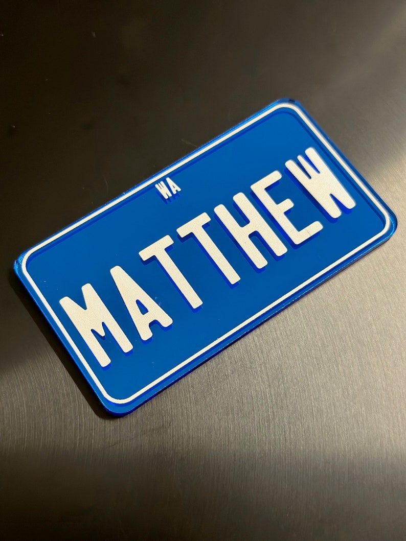 Custom Novelty Number Plate / License Plate 90mm X 50mm Mirrored