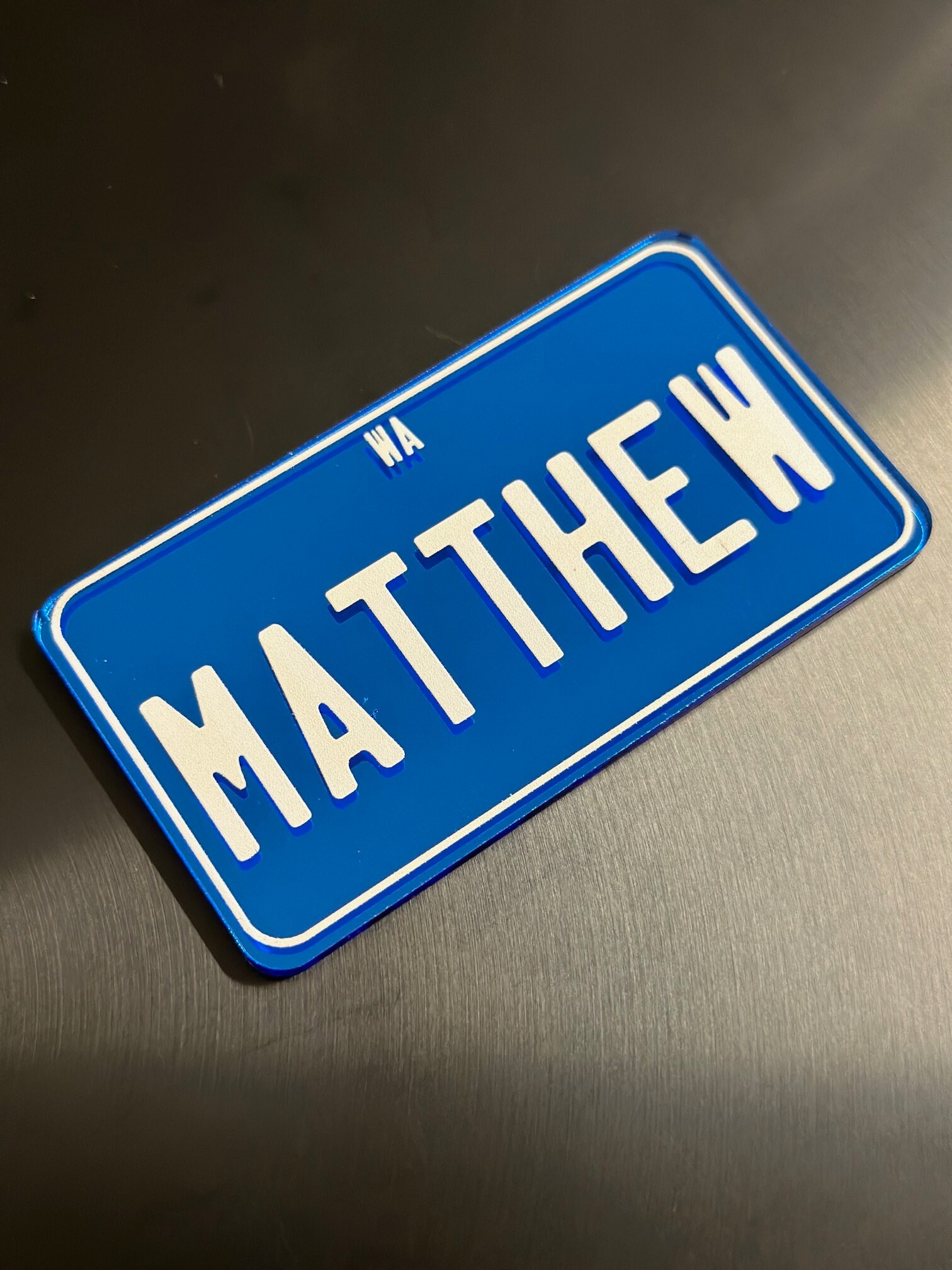 Custom Novelty Number Plate / License Plate 90mm X 50mm Mirrored