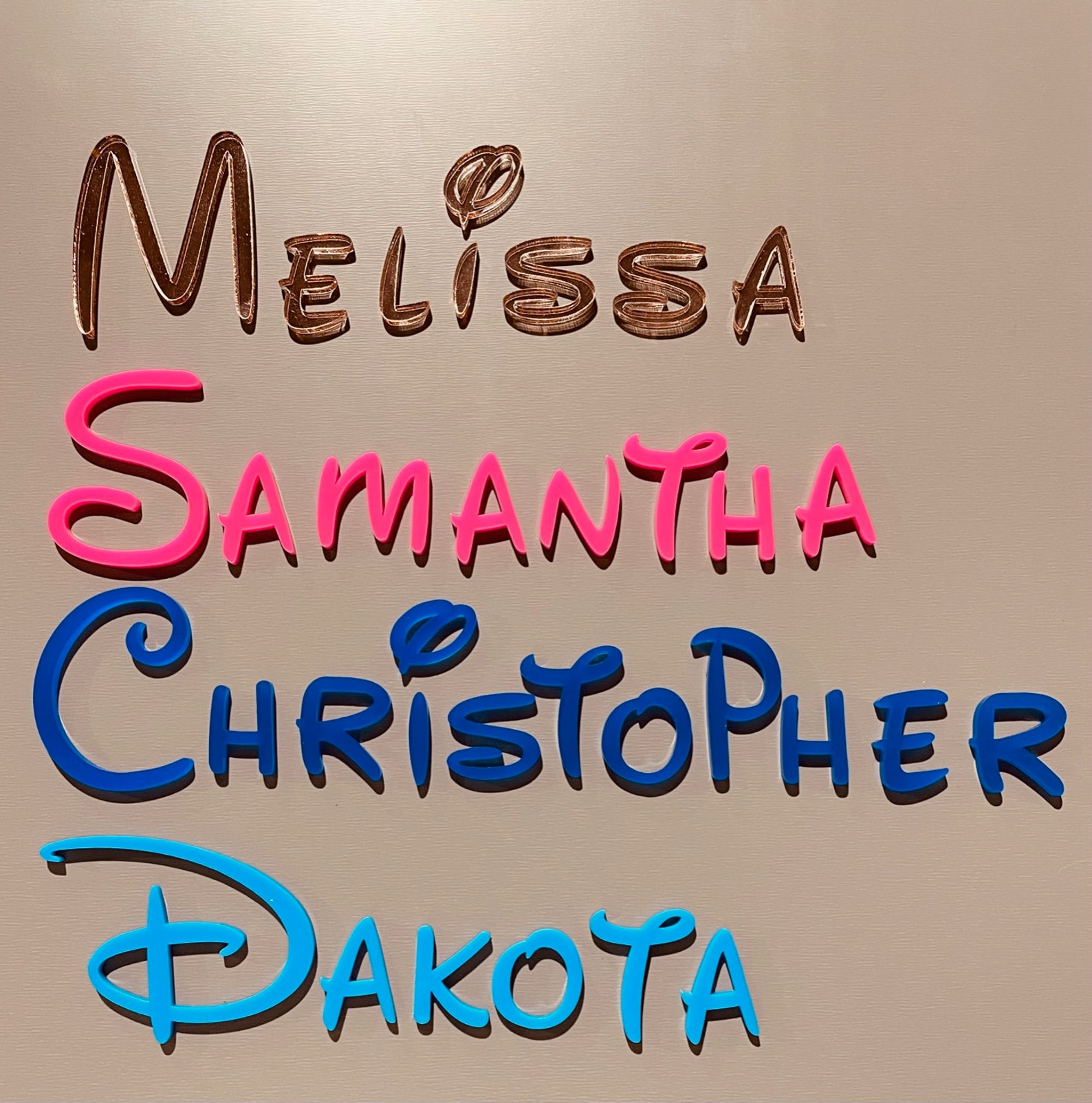 Acrylic Disney Inspired Letters Custom Made Etsy