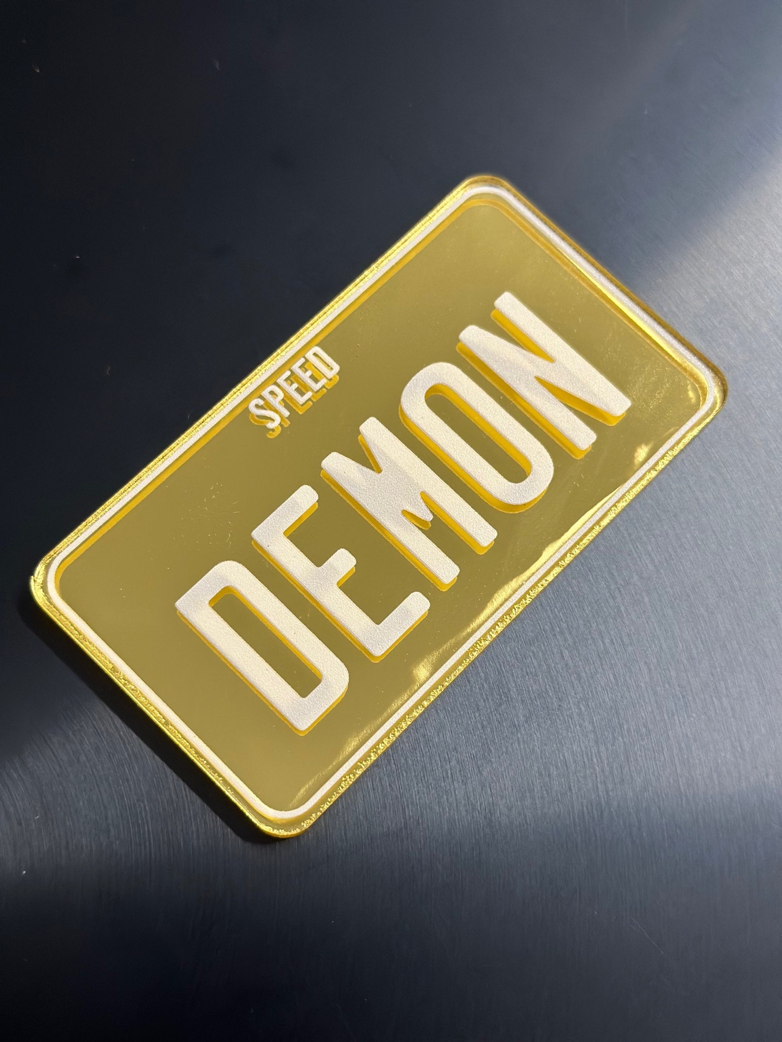 Custom Novelty Number Plate / License Plate 90mm X 50mm Mirrored