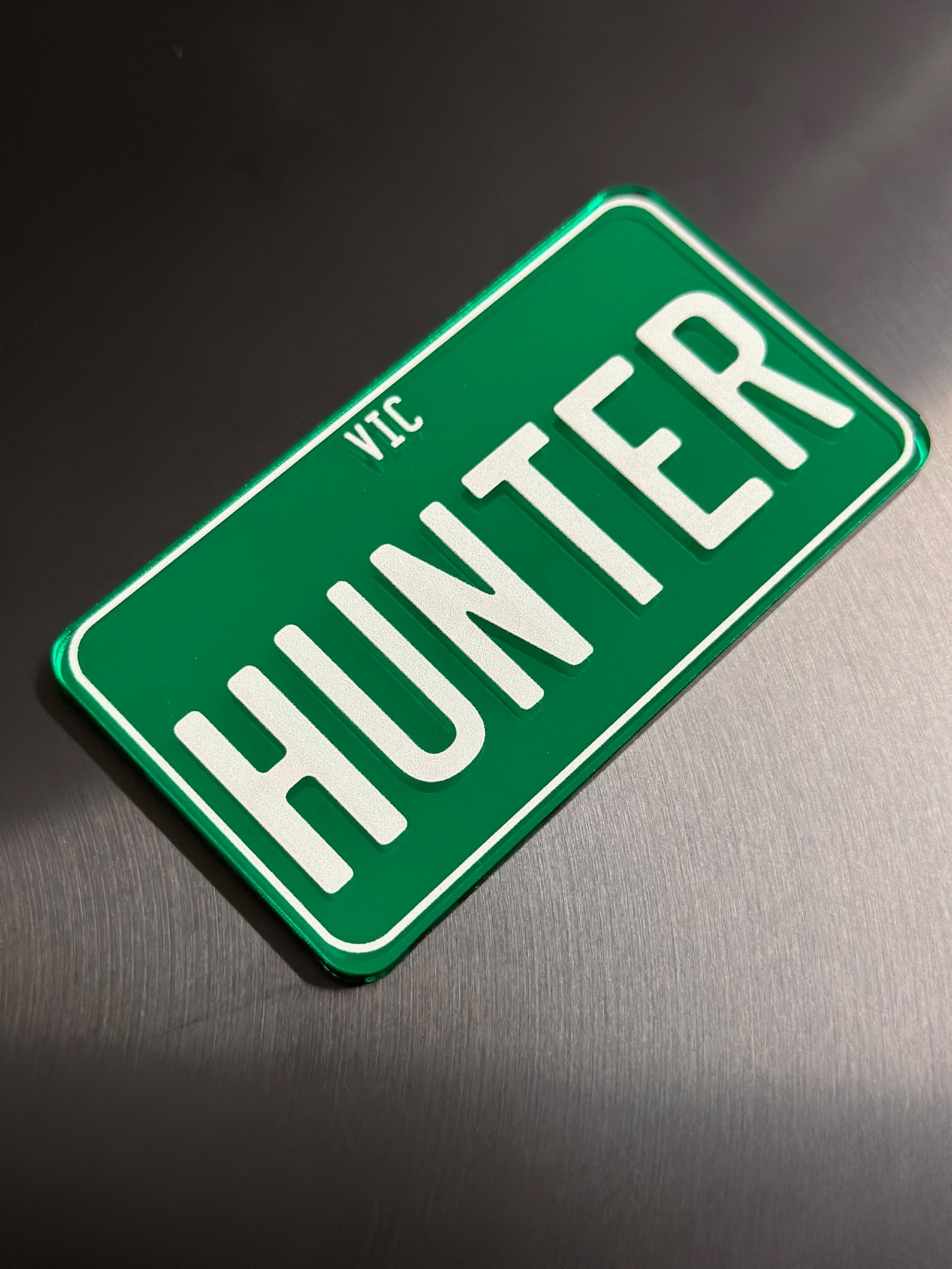 Custom Novelty Number Plate / License Plate 90mm X 50mm Mirrored