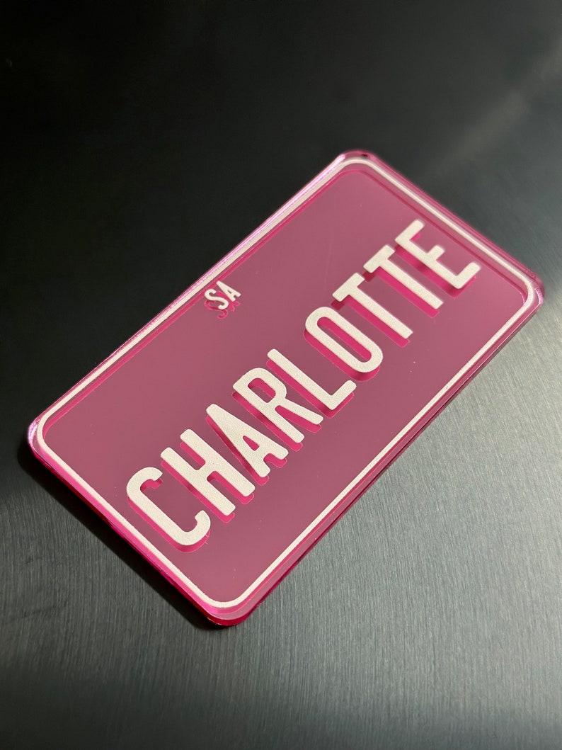 Custom Novelty Number Plate / License Plate 90mm X 50mm Mirrored