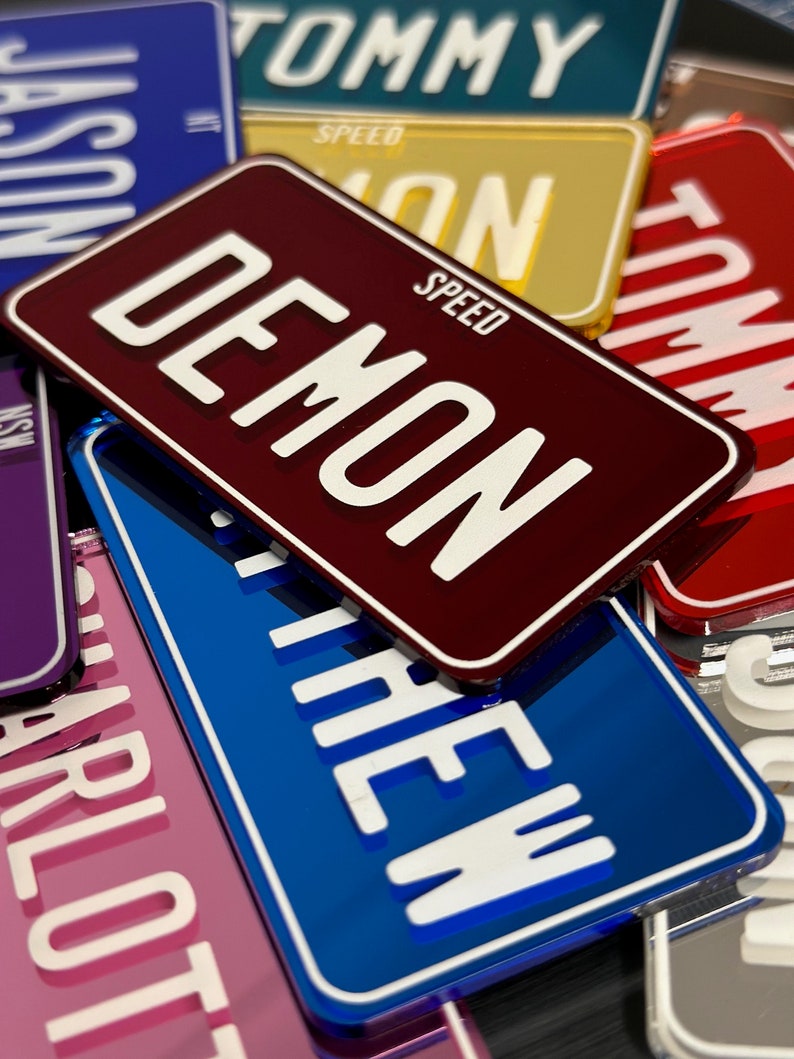 Custom Novelty Number Plate / License Plate 90mm X 50mm Mirrored