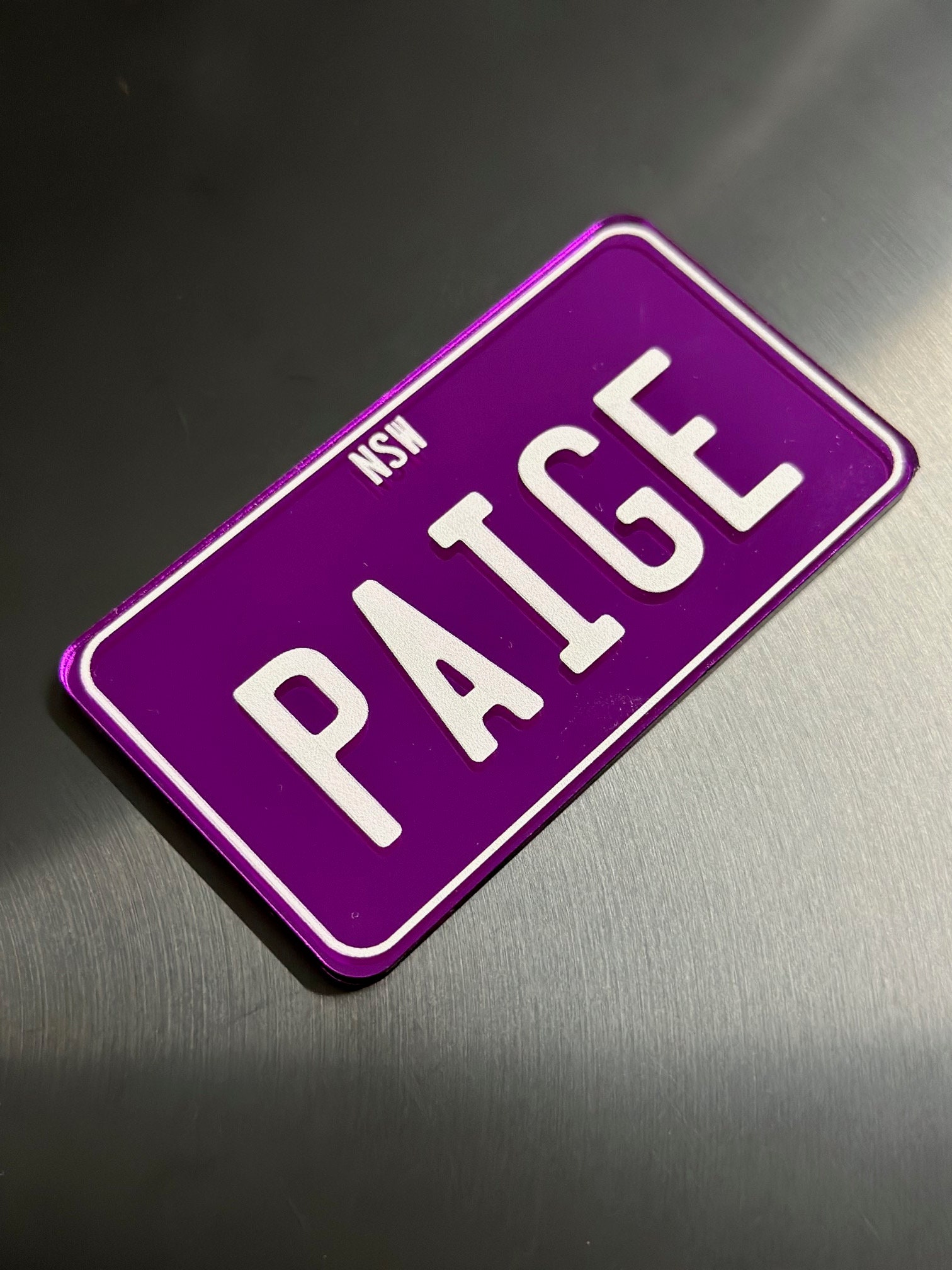 Custom Novelty Number Plate / License Plate 90mm X 50mm Mirrored