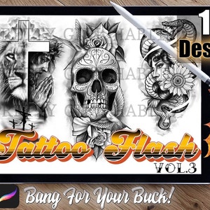 TATTOO FLASH Set Vol.3, 100 Procreate Designs/Stamps