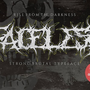 NUEVO * Formato de archivo de fuente de metal negro sin rostro (otf y ttf)