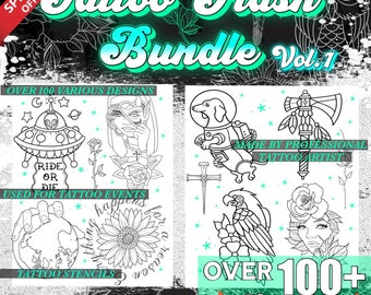 TATTOO FLASH Set Vol.1, 100+ Procreate Designs