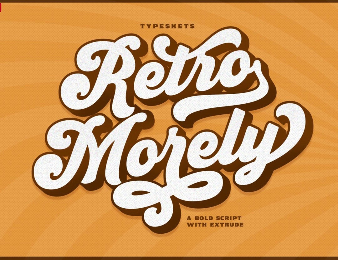 Retro Font With Bubble Background Included OTF/TTF - Etsy