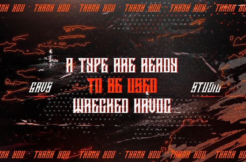 GRVS Wrecked Havoc Font Otf Tattoo Font Etsy
