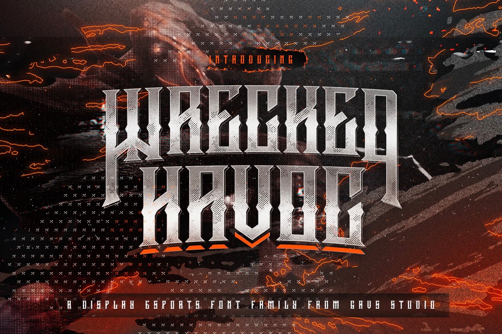 GRVS Wrecked Havoc Font Otf Tattoo Font Etsy