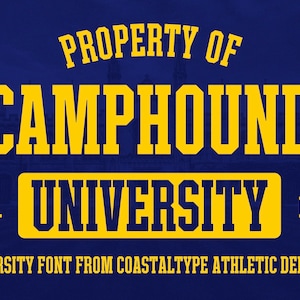 Camphound Varsity Sports Font Oft-Ttf-Woff-Woff2 Sports Team Font, Quotes Font, Etc.