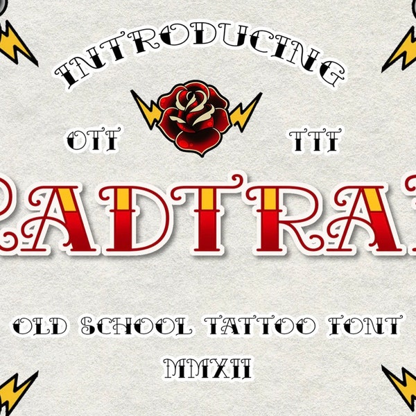 Traditional Tattoo Font OTF / TTF RADTRAD Letters