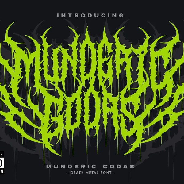 Munderic Godas - Death Metal Font / Logotype / T-Shirts / Posters / Brand