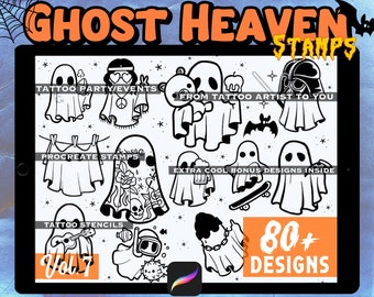 Halloween Tattoo Stamps Procreate - Etsy