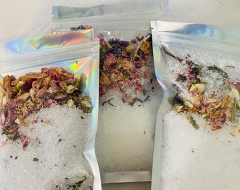 Spiritual Bath Salts Set: Energy Cleanse, Love, Abundance (3 4oz)