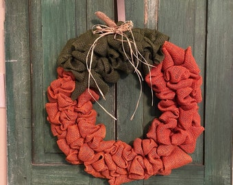 Burlap Pumpkin Wreath (18