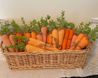 Fabric Carrots, Fabric Carrot Bundle, Easter Carrots, Stuffed Fabric Carrot Bunch, Handmade Carrots, Set of Three Fabric Carrots