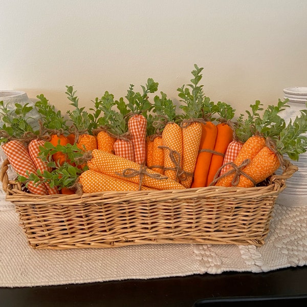 Fabric Carrots, Fabric Carrot Bundle, Easter Carrots, Stuffed Fabric Carrot Bunch, Handmade Carrots, Set of Three Fabric Carrots